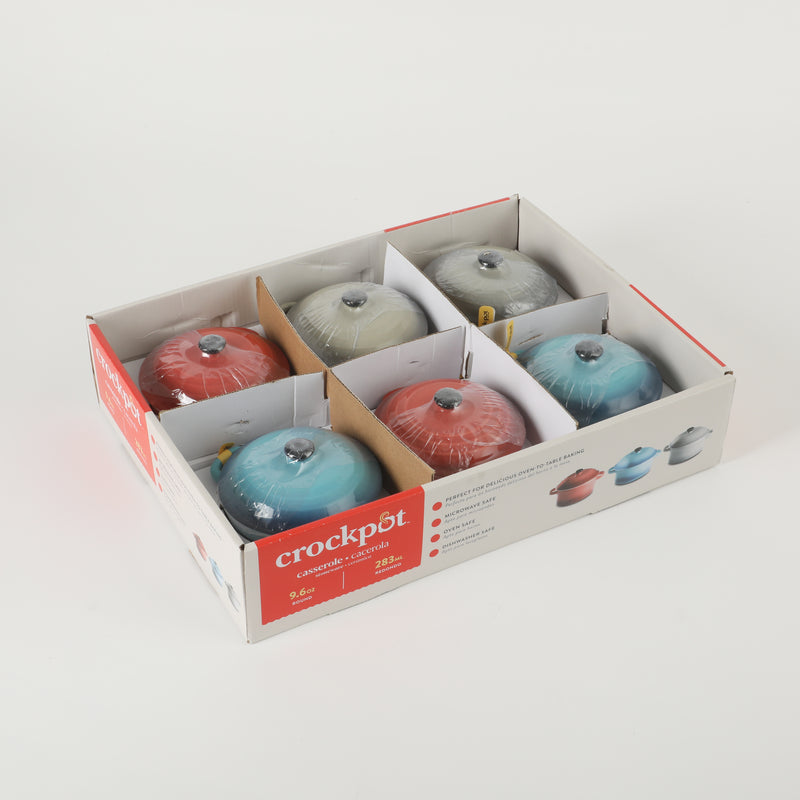 Crock-Pot Pembury 9.6oz Casserole w/ Lid in PDQ - 3 Assorted Colors - Solid Color - Stoneware - PDQ