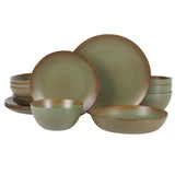 Bloomhouse Palermo Sun 16pc Dinnerware Set - Reactive Glaze - Stoneware - Gift Box w/ Remailer: Agrave / Cardamom / Paprika