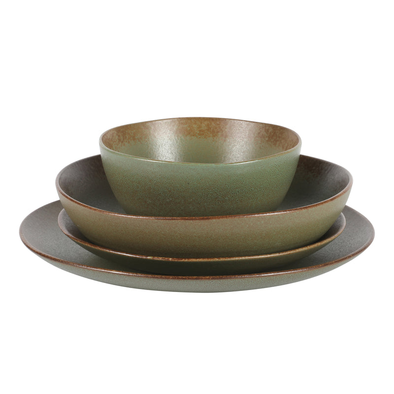 Bloomhouse Palermo Sun 16pc Dinnerware Set - Reactive Glaze - Stoneware - Gift Box w/ Remailer: Agrave / Cardamom / Paprika