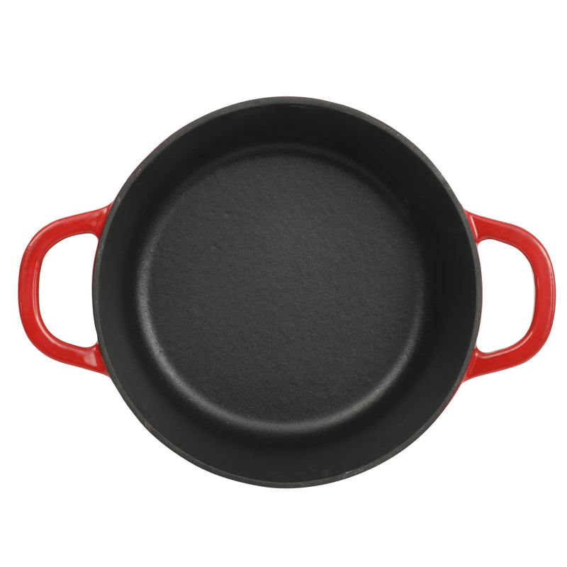 Crock-Pot Artisan 3 Qt Studio Enamel Cast Iron Dutch Oven w/ Borosilicate Lid & Red Coated Knob - Gradient Red - Round - Gift Box w/ Remailer