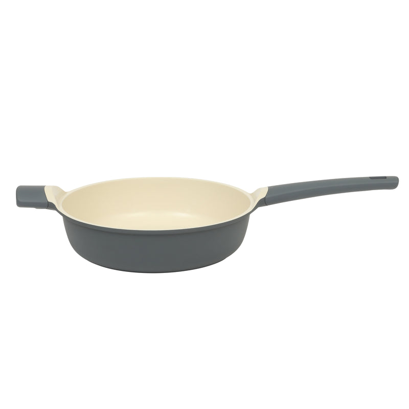 Oster Rooney 12pc Cast Aluminum Cookware Set - Linen Ceramic Interior - Induction - Soft Touch Handle - Gift Box
