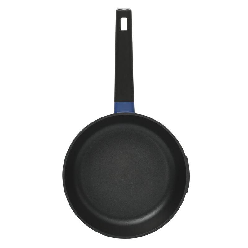Oster Amberton 10pc Cast Aluminum Cookware Set w/ Kitchen Tools & Felts - Blue - Black Nonstick Interior - Induction Base - Gift Box