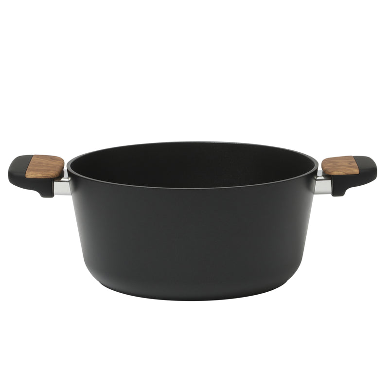 Oster Oxburg 14pc Aluminum Cookware Combo Set - Matte Black - Nonstick Interior - Induction Base - Black 2 Tone Soft Touch Wooden Handle - Gift Box w/ Remailer