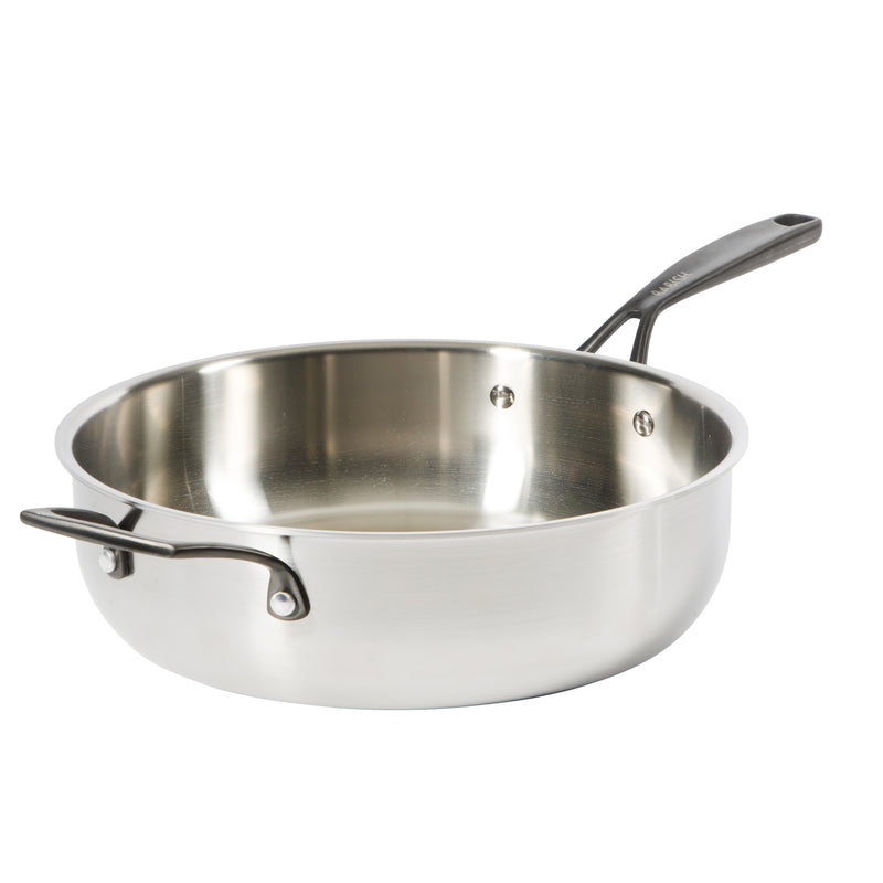 Babish - 5 Qt Saute Pan W/ Glass Lid - Ss Triply - Black Pvd Handle - Ss - Gbx With Remailer