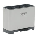 Gibson Home Ledgebrook - 7.04 IN L X 3.74 IN W X 5.3 IN H Sink Caddy  - Metal Panel / PP Base / ABS Cover / Powder Coat Tray - Silk Logo Print - SS - Gift Box w/ Remailer