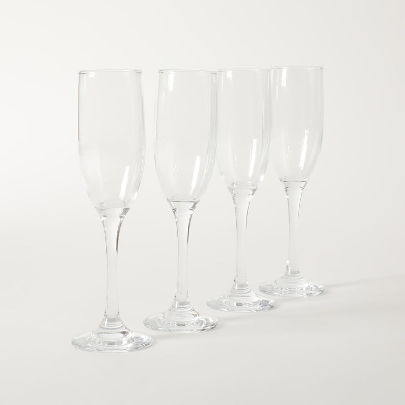 Gibson Home Belinni 4pc 6 oz Flute Stemware Set - Clear - Glass - Open Window GBX