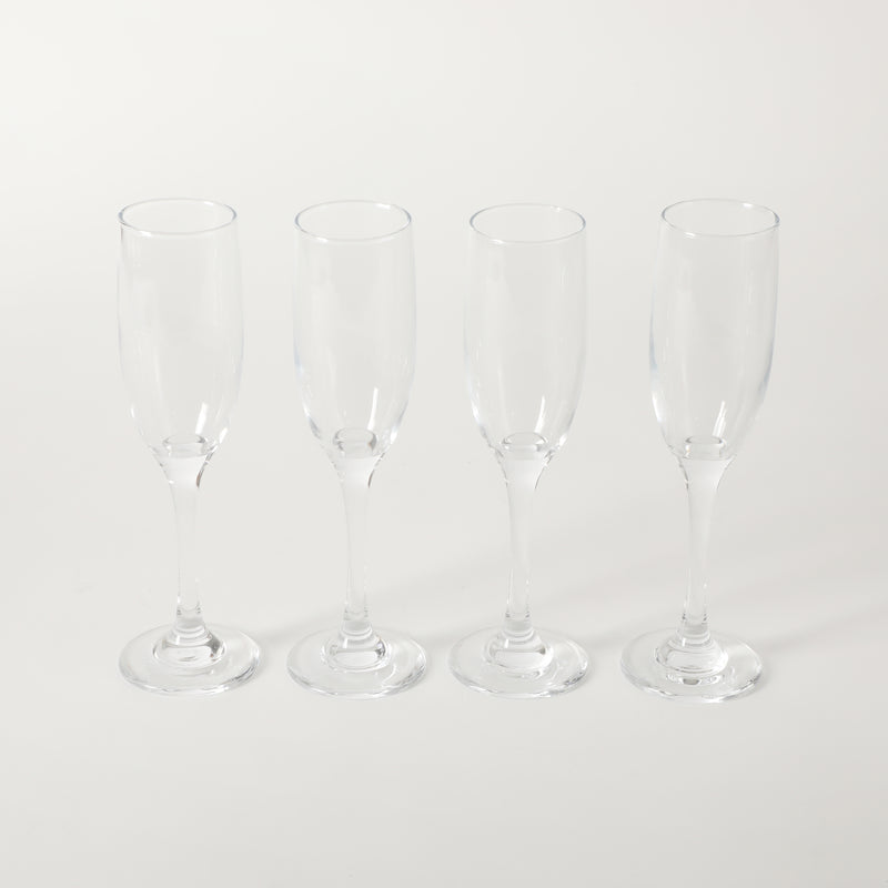 Gibson Home Belinni 4pc 6 oz Flute Stemware Set - Clear - Glass - Open Window GBX