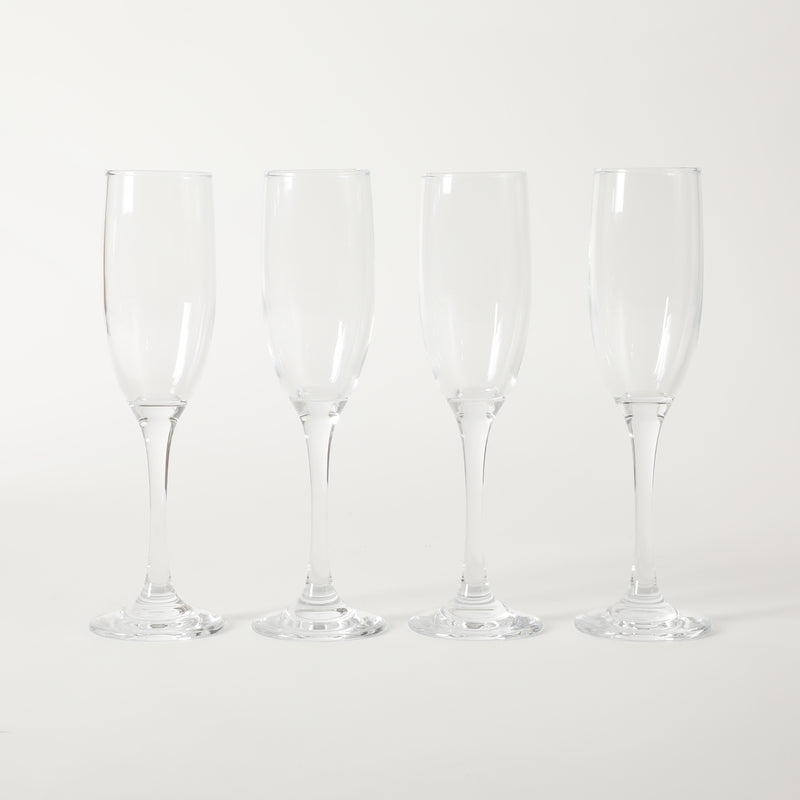 Gibson Home Belinni 4pc 6 oz Flute Stemware Set - Clear - Glass - Open Window GBX