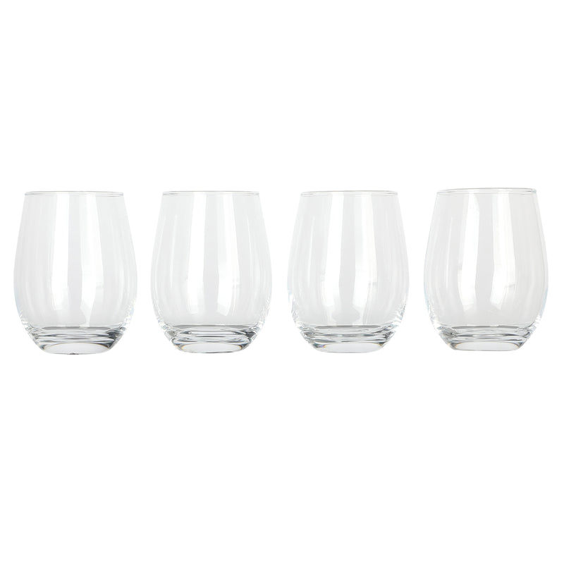Gibson Home Belinni 4pc 18oz Stemless Wine Glass Set - Clear - Open Window Gift Box