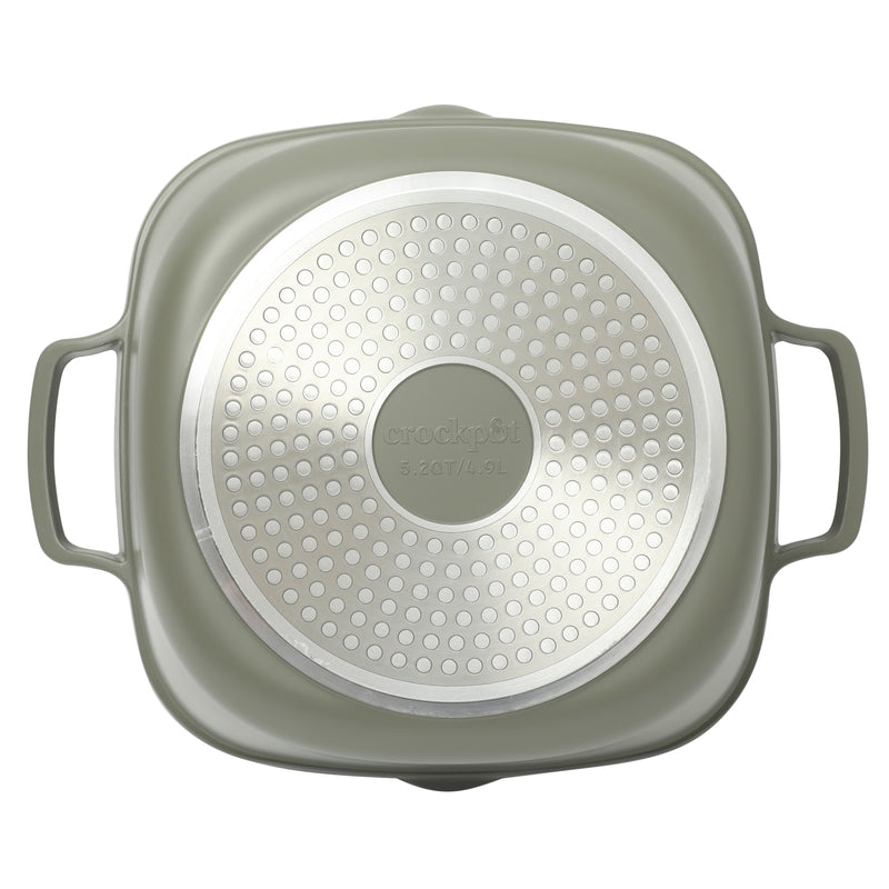 Crock-Pot Northvale 5.2qt Cast Aluminum Dutch Oven w/ Lid - Square - Nonstick Ceramic Interior - Induction - Gift Box w/ Remailer