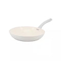 Martha Stewart Everyday Rexford 8" Forged Aluminum Frying Pan - Ceramic Nonstick Interior - Induction Base - Soft Touch Handle - Color Label : Linen