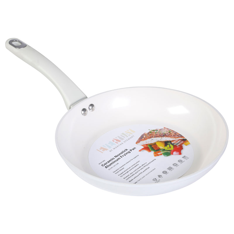 Martha Stewart Rexford 9.5" Forged Aluminum Frying Pan - Ceramic Nonstick Interior - Induction Base - Soft Touch Handle - Color Label
