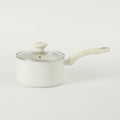 Martha Stewart Everyday Rexford 2.6qtForged Aluminum Saucepan w/ Lid - Ceramic Nonstick - Induction Base - Soft Touch Handle - Color Label: Linen