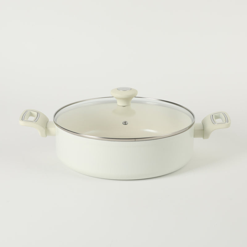 Marth Stewart Everyday Rexford 5qt Aluminum Everyday Pan w/ Lid - Ceramic Nonstick Interior - Induction Base - Soft Touch Handle - Color Label