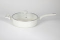 Martha Stewart Everyday Rexford 5qt Forged Aluminum Sauté Pan w/ Lid & Helper Handle - Ceramic Nonstick - Induction Base - Soft Touch Handle - Color Label