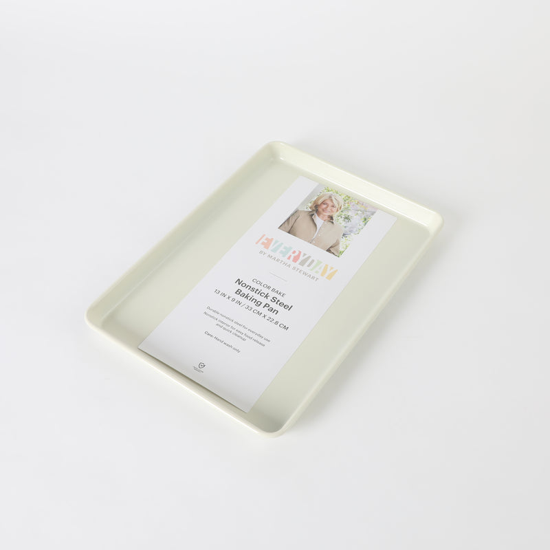 Martha Stewart Everyday 13" x 9" Color Bake Carbon Steel Cookie Sheet - Linen Exterior & Off White Nonstick Interior - Color Label
