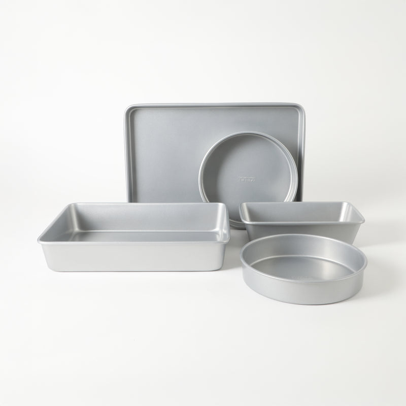 Martha Stewart Everyday Bakeaway 5pc Carbon Steel Bakeware Set - Silver - Nonstick Interior - Gift Box