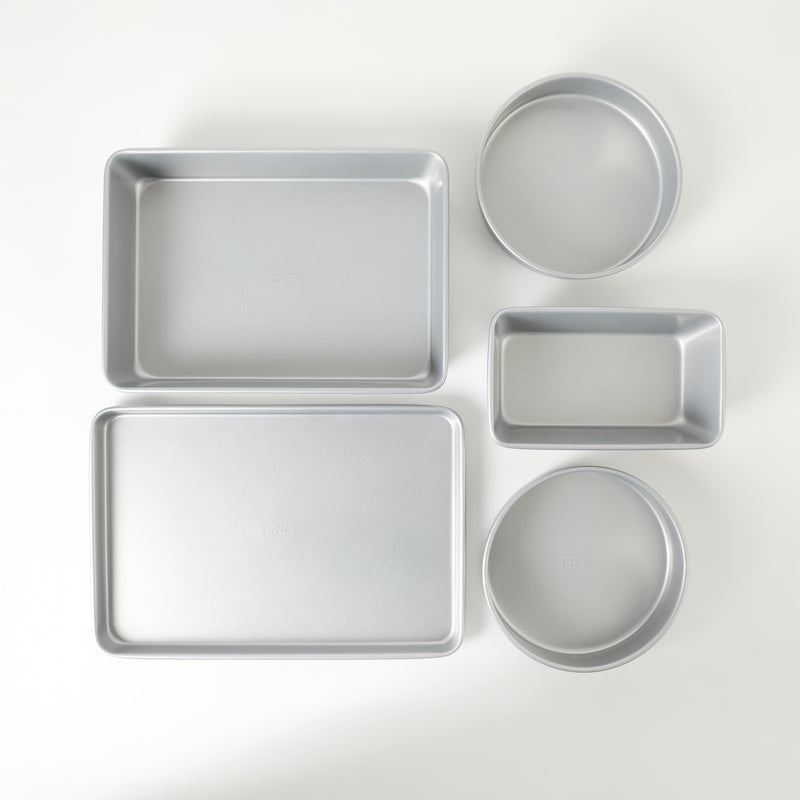 Martha Stewart Everyday Bakeaway 5pc Carbon Steel Bakeware Set - Silver - Nonstick Interior - Gift Box