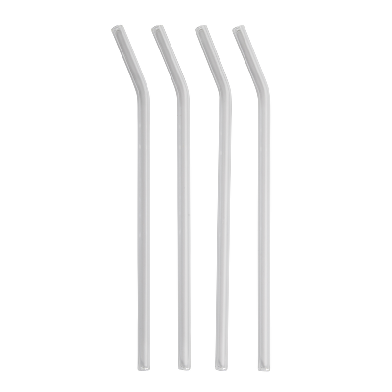 Gibson Home Zadie 10pc 18oz Borosilicate Glass Tumblers w/ Glass Straws & Cleaning Brush Set - Clear - Gift Box