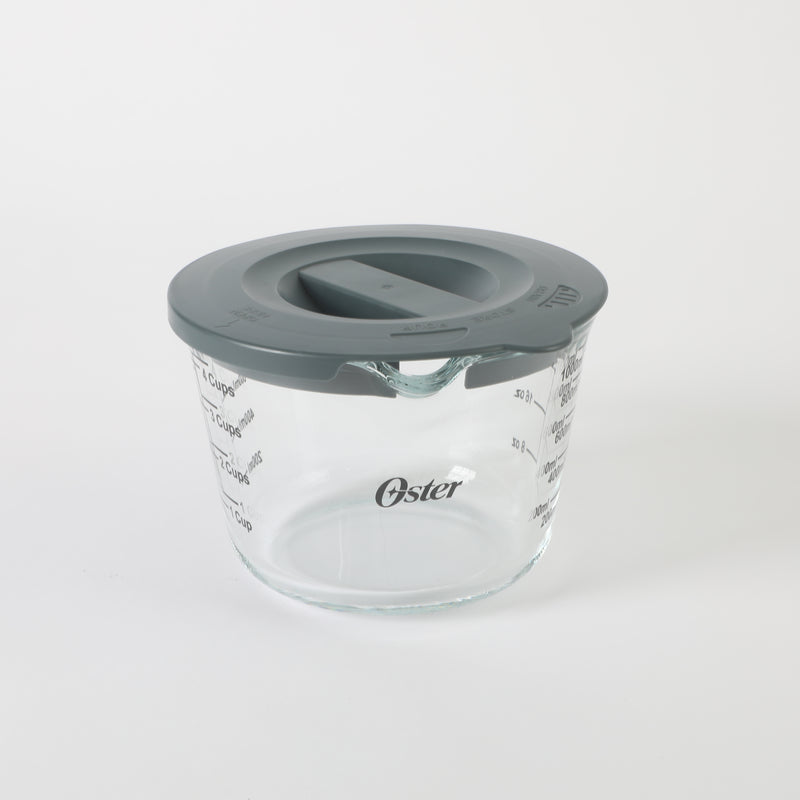 Oster Coolidge Glass 4 Cups Measuring Cup w/ PP Lid - Color Sleeve