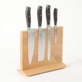 Sur la Table Kitchen Essentials Tasting Kitchen 5pc Stainless Steel Cutlery Set w/ Beechwood Magnetic Stand - Plastic Handle - Gift Box w/ Remailer