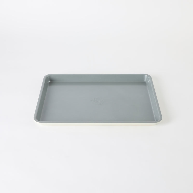 Sur la Table Kitchen Essentials Bake Sale 15" Carbon Steel Cookie Sheet - Eggshell - Grey Nonstick Interior - Color Label