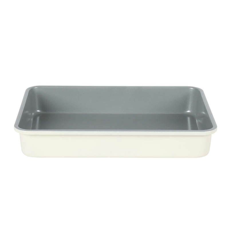 Sur la Table Kitchen Essentials Bake Sale 5pc Carbon Steel Bakeware Set - Eggshell Ext - Grey Nonstick Interior - Gift Box w/ Remailer