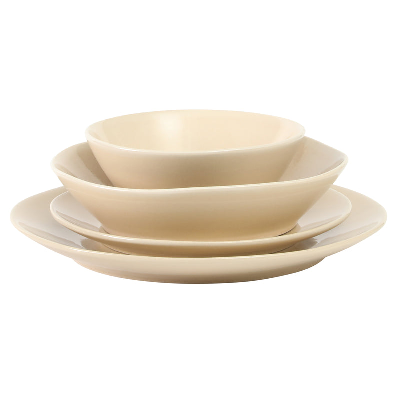 Bloomhouse Montecito Breeze 16pc Double Bowl Dinnerware Set - Reactive Glaze - Stoneware - Gift Box w/ Remailer