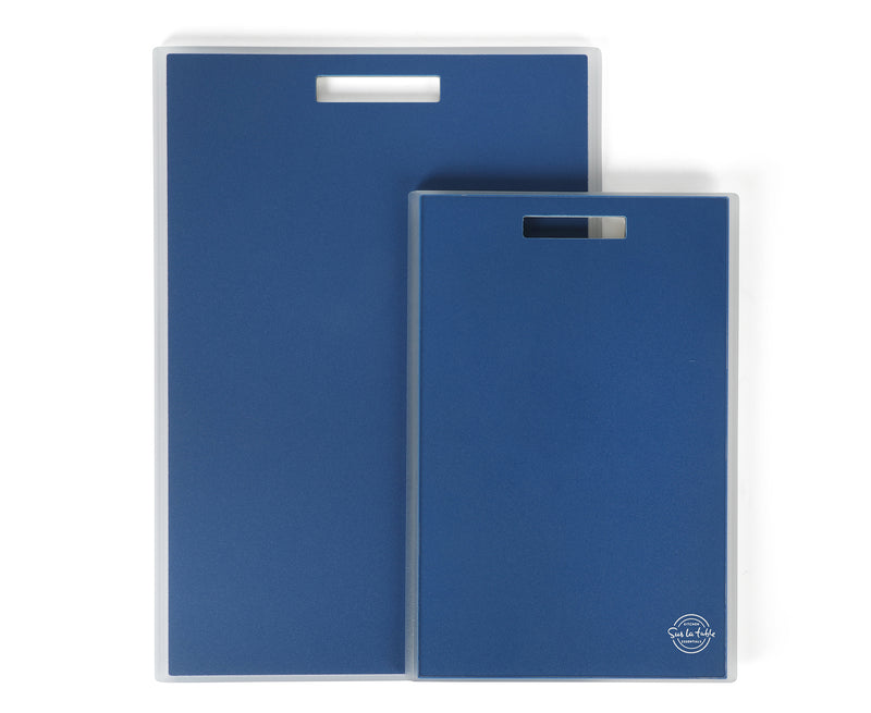 Sur la Table Kitchen Essentials Mess Hall 2pc Cutting Board Set - Egg Shell/Marine - PP - Shrink Wrap w/ Color Label