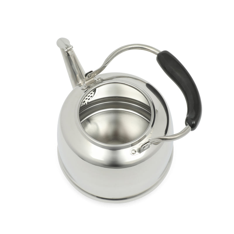 Martha Stewart Kingstree 1.9qt Stainless Steel Whistling Teakettle w/ Lid - Electrolysis Interior & Exterior - Bakelite Handle - Gift Box