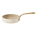 Bloomhouse 8" Aluminum Frying Pan - Linen - Taupe Ceramic Interior - Ceramic Nonstick - Induction - Cast Stainless Steel Gold PVD Handle - Gift Box w/ Remailer