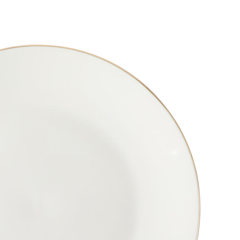 Gibson Home Ogalla 7.5" Dessert Plate - Gold Banded - 1.5mm Band - Decorated - Fine Ceramic- Open Stock w/ UPC Label