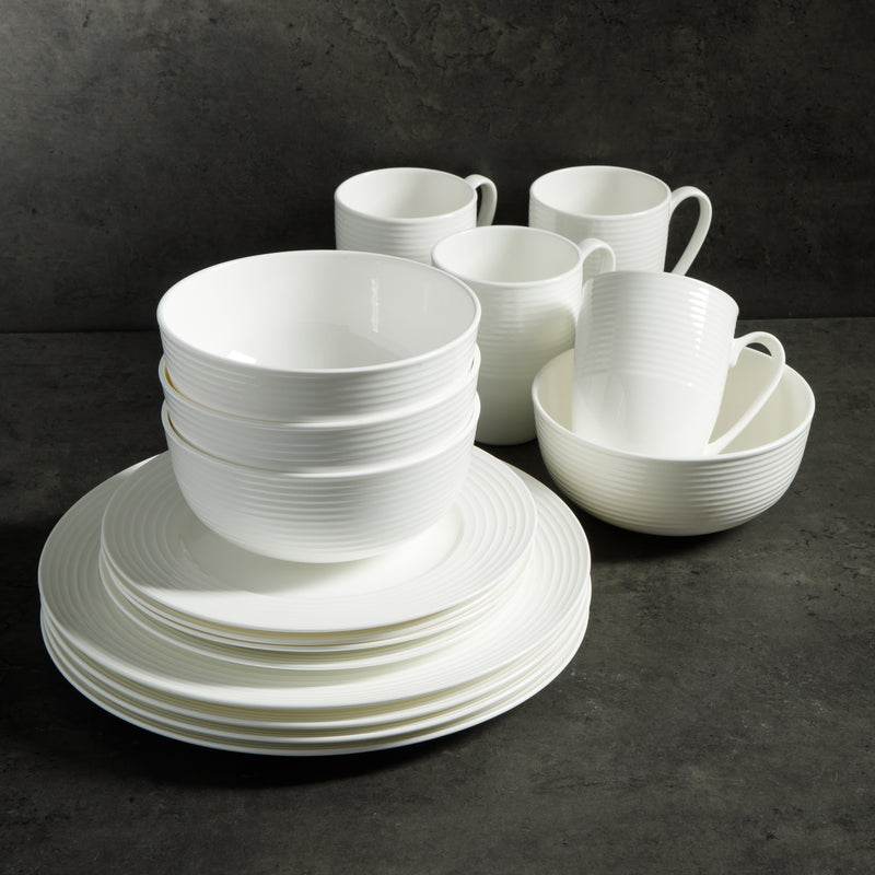 Gibson Elite Pascale 16pc Bone China Dinnerware Set - Brown Box
