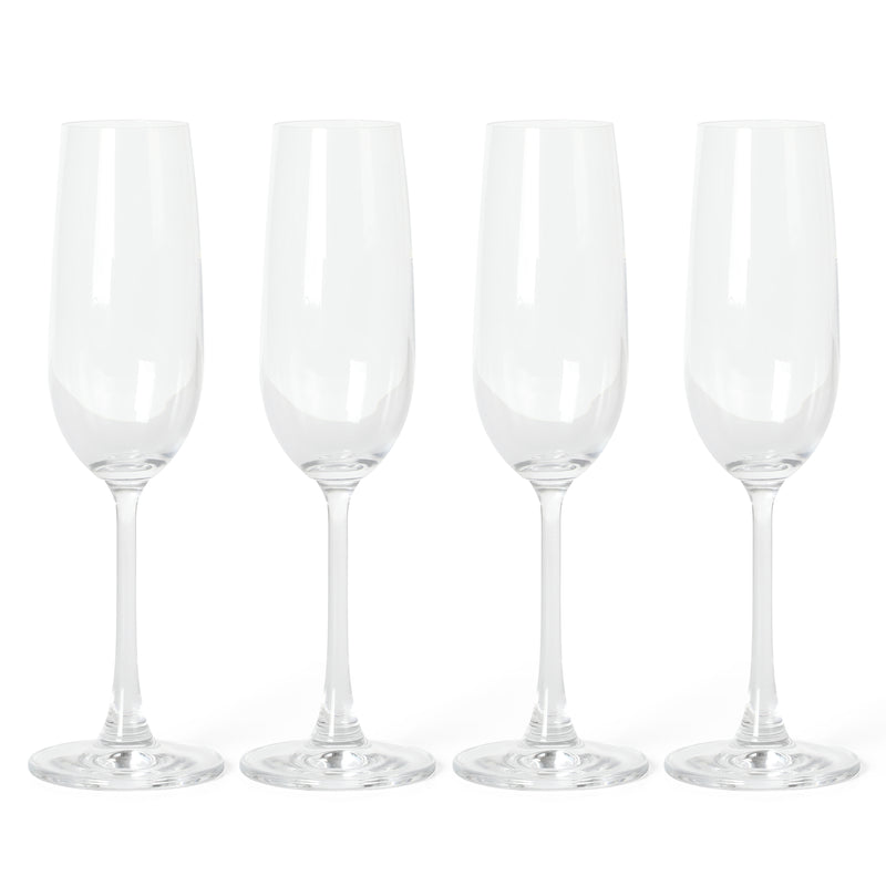 Martha Stewart Vivica 4pc 7.3oz Stemmed Flute Glass Set - Clear - Open Window Gift Box