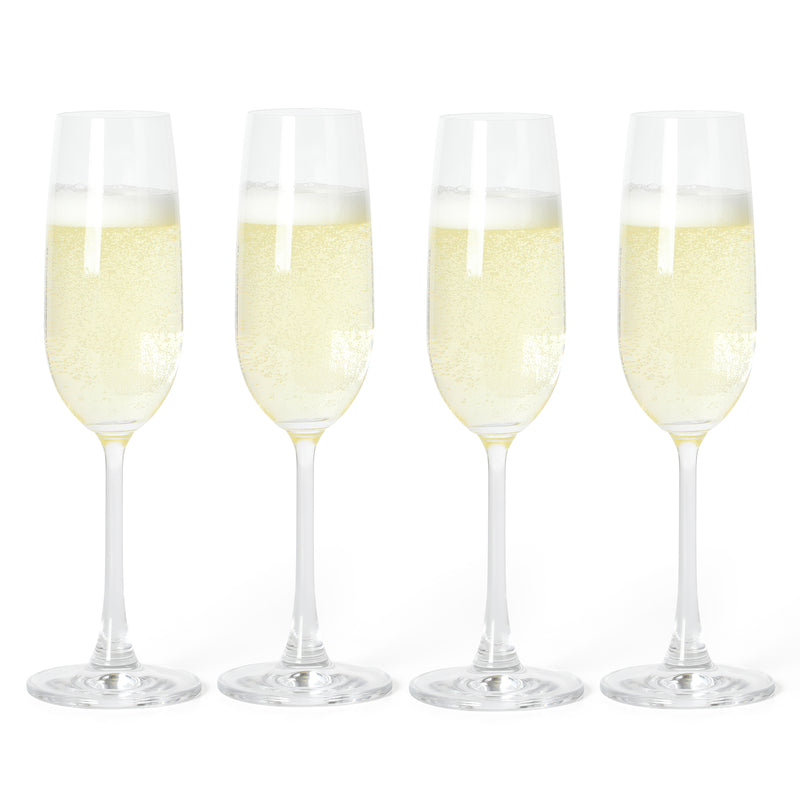 Martha Stewart Vivica 4pc 7.3oz Stemmed Flute Glass Set - Clear - Open Window Gift Box