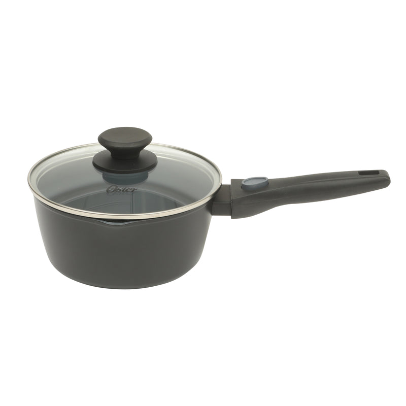 Oster Smarthandle Advance 13pc Forged Aluminum Cookware Combo Set - Ceramic Non-Stick Interior - Induction Base - Detachable Bakelite Handle - Gift Box