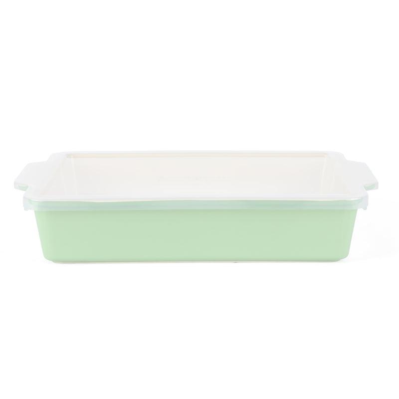 Martha Stewart Everyday Tilden 9" x 13" Baker w/ PP Lid - Two-Tone - Rectangle - Solid Color - Stoneware - Color Sleeve W/ Rm
