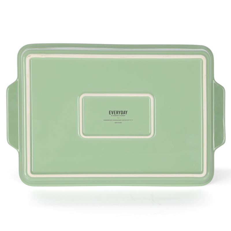 Martha Stewart Everyday Tilden 9" x 13" Baker w/ PP Lid - Two-Tone - Rectangle - Solid Color - Stoneware - Color Sleeve W/ Rm