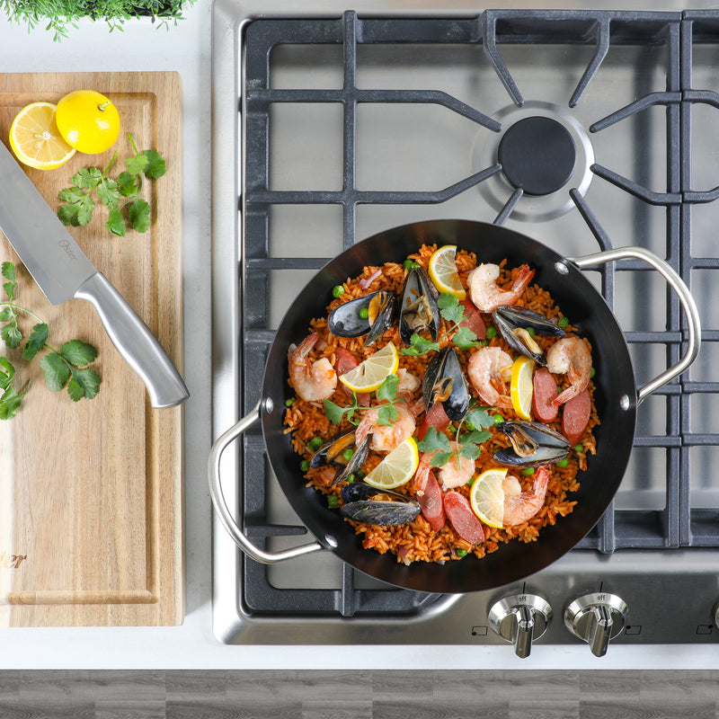 Oster Smithfire 11" Non-Stick Steel Paella Pan - Matte Black - Color Label