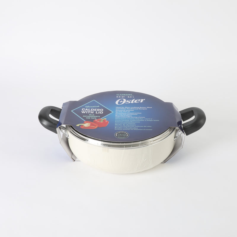 Oster Clairborne 6.9qt Aluminum Caldero w/ Glass Lid - White - Color Sleeve
