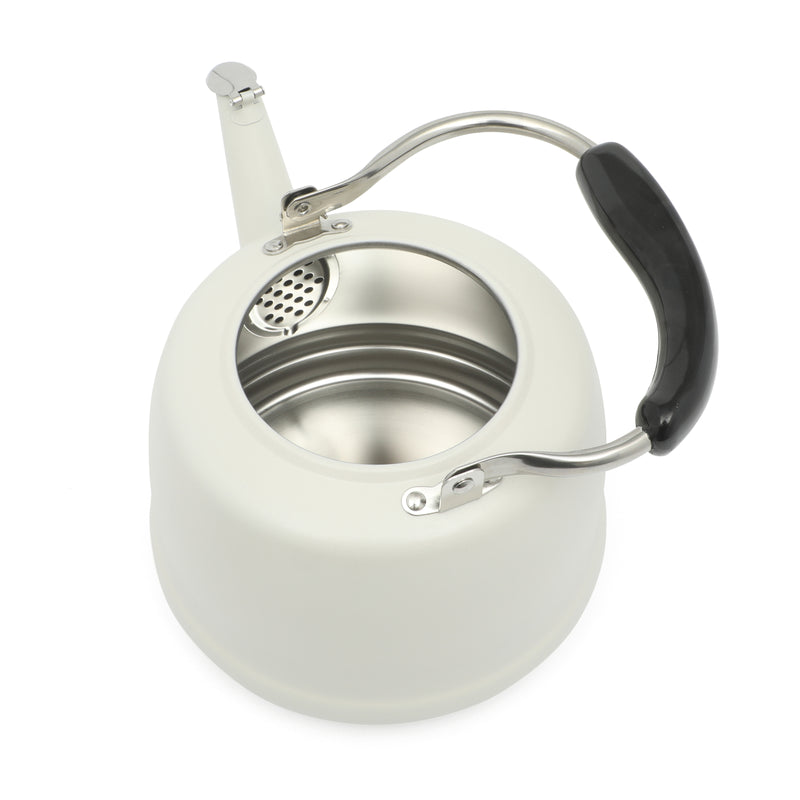 Martha Stewart Kingstree 1.9qt Stainless Steel Whistling Teakettle w/ Lid - Electrolysis Interior & Exterior - Bakelite Handle - Gift Box