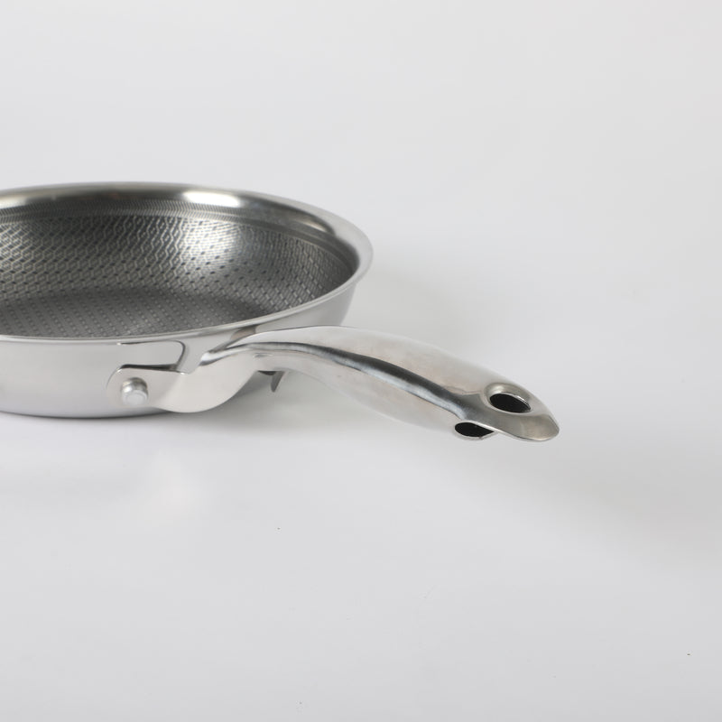 Oster Modessa 8" Triply Stainless Steel Frying Pan - Etching Nonstick Interior - Long Handle - Color Sleeve