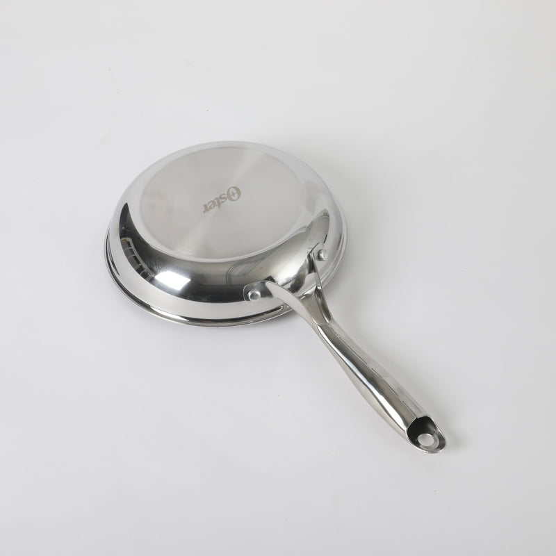 Oster Modessa 8" Triply Stainless Steel Frying Pan - Etching Nonstick Interior - Long Handle - Color Sleeve