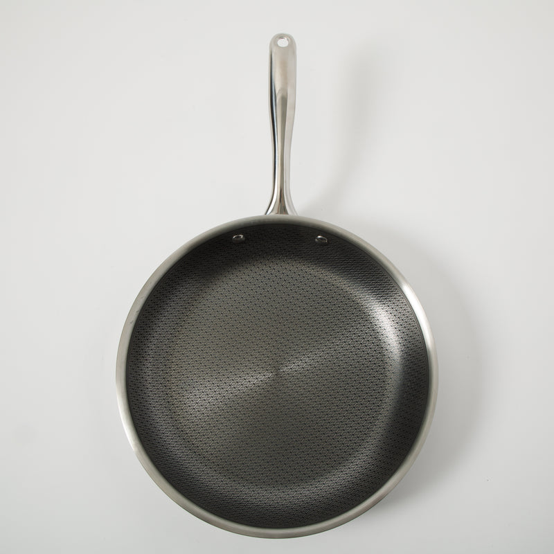Oster Modessa 11" Triply Stainless Steel Frying Pan - Etching Nonstick Interior - Long Handle - Color Sleeve