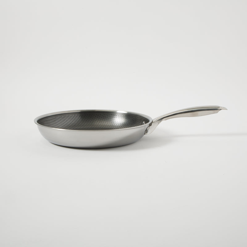 Oster Modessa 11" Triply Stainless Steel Frying Pan - Etching Nonstick Interior - Long Handle - Color Sleeve