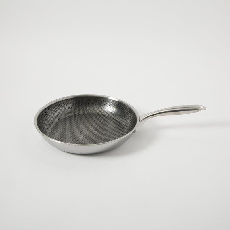 Oster Modessa 11" Triply Stainless Steel Frying Pan - Etching Nonstick Interior - Long Handle - Color Sleeve