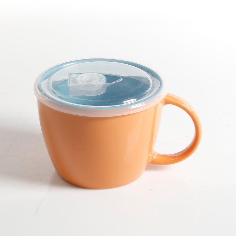 Gibson Home On the Go 25oz Soup Mug w/ PP Vented Lid - Two Tone - Solid Color - Stoneware - Open Stock