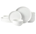 Gibson Home Snowscape 12pc Stackable Dinnerware Set - White - Fine Ceramic - Gift Box