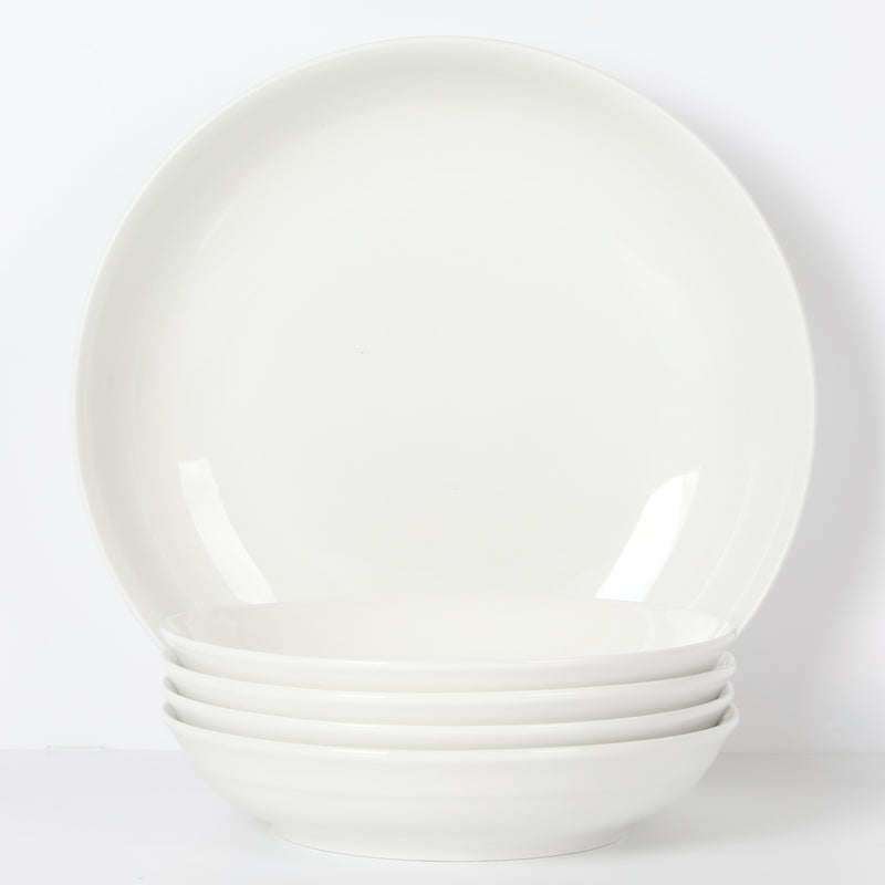 Gibson Home Great Essentials 5pc Pasta Bowl Set - White - Fine Ceramic - Gift Box