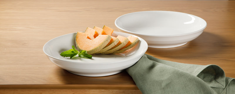Gibson Home Great Essentials 2pc 11" Serving Bowl Set - White - Fine Ceramic - 4-Way Color Sleeve